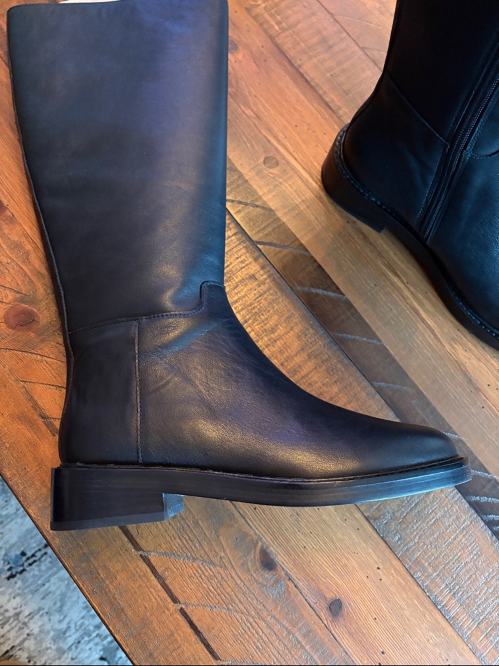 Quince Classic Tall Black Leather Riding Boots size 8 - Picture 2 of 10